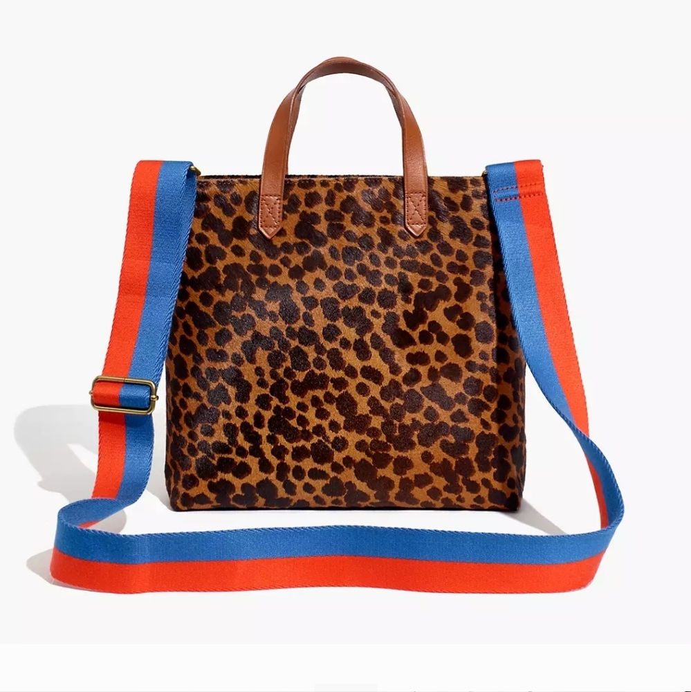 SOLD Madewell x Kule Zip-Top Transport Crossbody: Leopard Calf Hair Edition